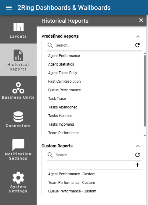 Location of historical reports in admin portal