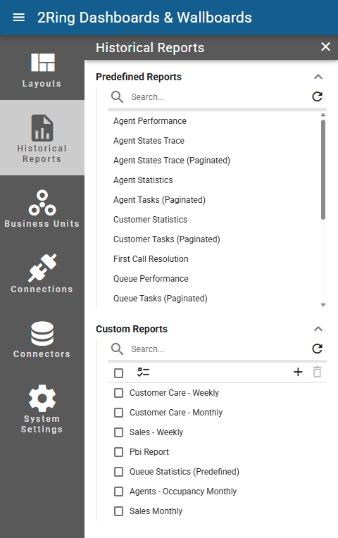 Location of historical reports in admin portal