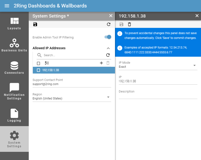 6. System Settings — 2Ring Dashboards & Wallboards Documentation